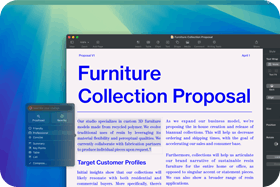 Captura de pantalla de un documento en edición donde se muestran las Herramientas de Escritura de Apple Intelligence